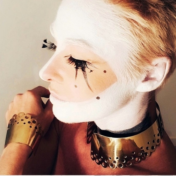 Solid brass set lot gold collar 2 pieces - Picture 2 of 3